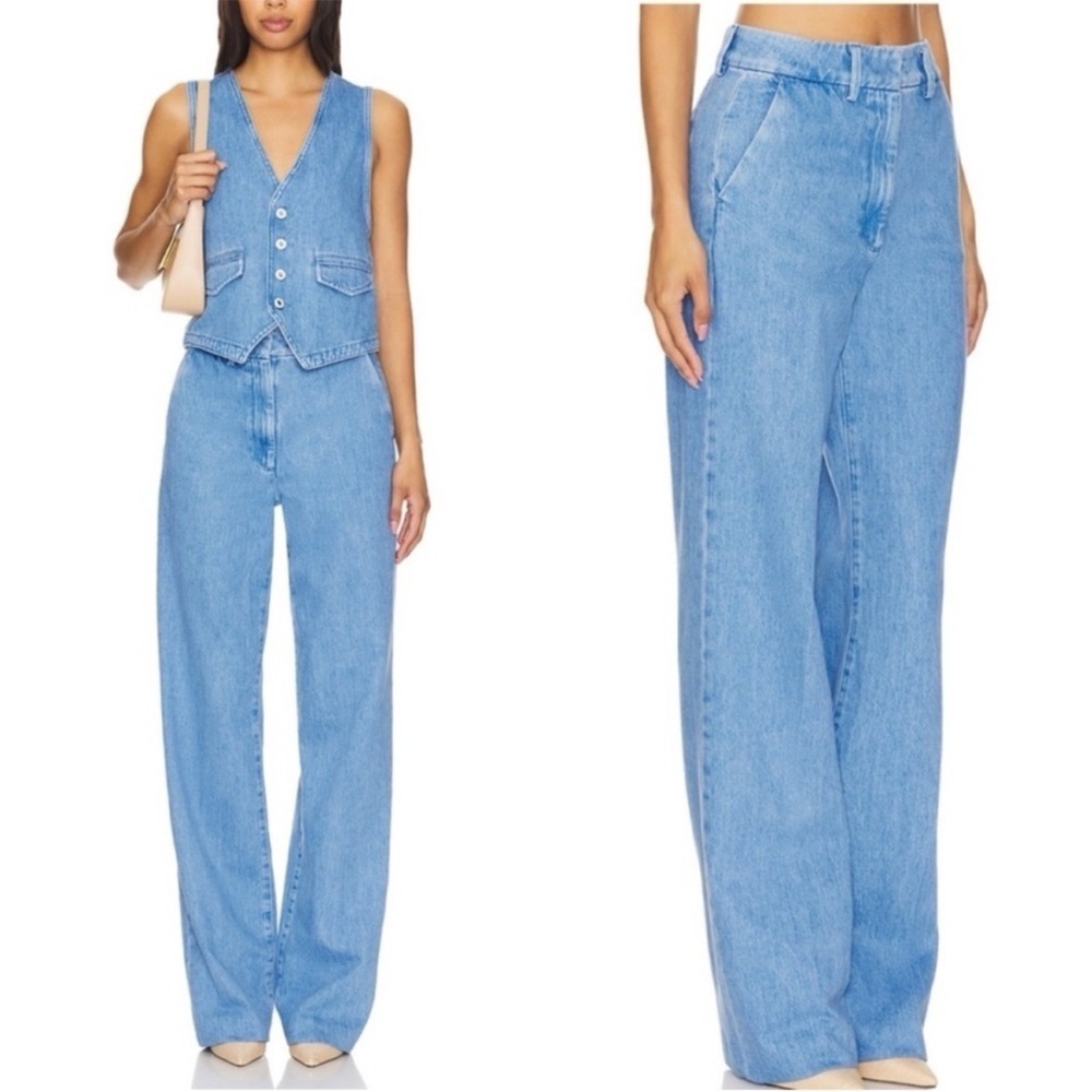 NWT Favorite Daughter The Fiona Denim Trouser Jeans in Seaport